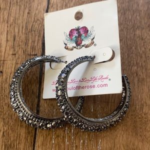 Brand new, never worn hemitite rhinestone earrings